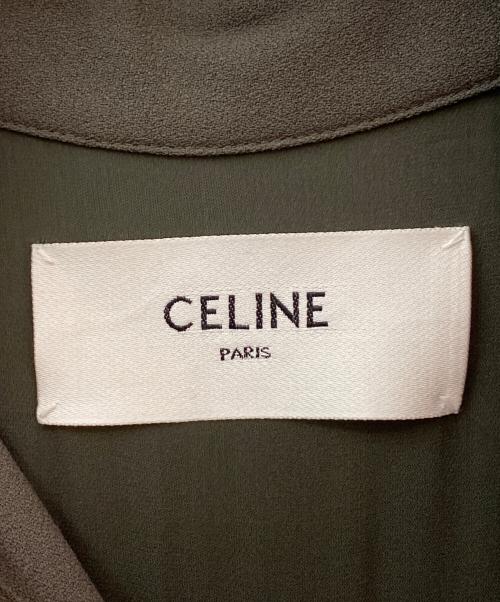 CELINE（セリーヌ）CELINE (セリーヌ) フリルシャツワンピース オリーブ サイズ:38の古着・服飾アイテム