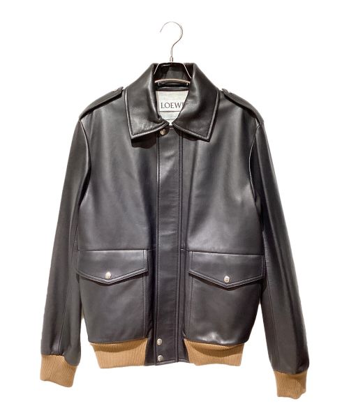 LOEWE（ロエベ）LOEWE (ロエベ) A2-TYPE Leather Jacket（A2タイプレザージャケット） ブラック サイズ:44の古着・服飾アイテム