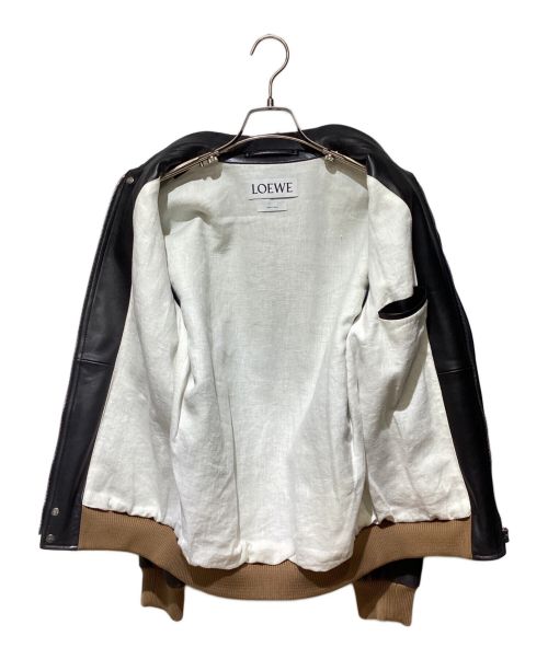 LOEWE（ロエベ）LOEWE (ロエベ) A2-TYPE Leather Jacket（A2タイプレザージャケット） ブラック サイズ:44の古着・服飾アイテム
