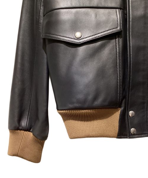 LOEWE（ロエベ）LOEWE (ロエベ) A2-TYPE Leather Jacket（A2タイプレザージャケット） ブラック サイズ:44の古着・服飾アイテム