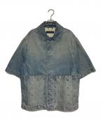 LOUIS VUITTONルイ ヴィトン）の古着「モノグラムデニムワークシャツ」｜インディゴ