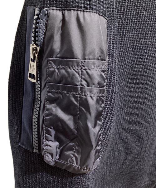 MONCLER（モンクレール）MONCLER (モンクレール) ニット切替ダウンジャケット ネイビー サイズ:Sの古着・服飾アイテム