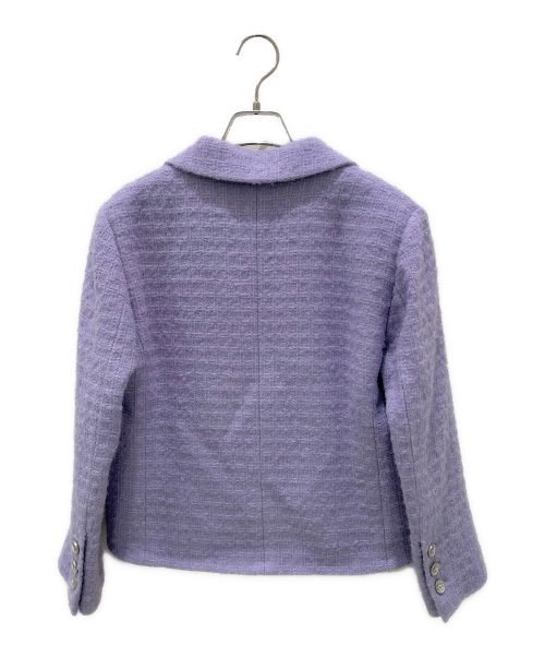 CHANEL（シャネル）CHANEL (シャネル) 2ポケット ココマーク ツイード ジャケット パープル サイズ:38の古着・服飾アイテム