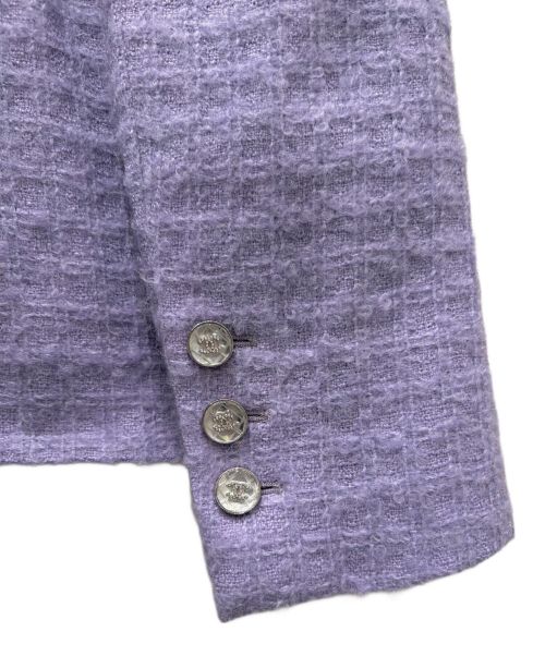 CHANEL（シャネル）CHANEL (シャネル) 2ポケット ココマーク ツイード ジャケット パープル サイズ:38の古着・服飾アイテム