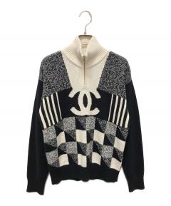 中古・古着通販】CHANEL (シャネル) ココマークボーダー半袖ニット