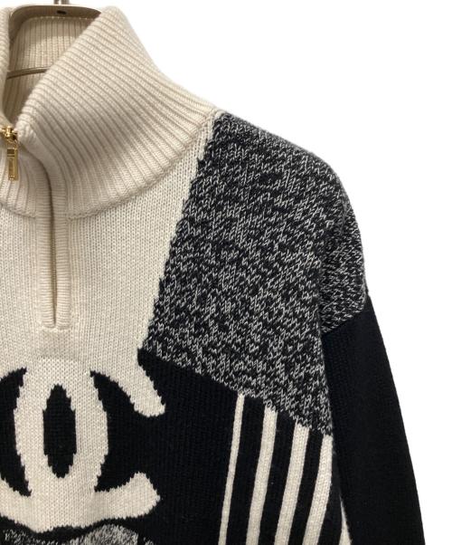 CHANEL（シャネル）CHANEL (シャネル) ココマークハーフジップニット ブラック サイズ:38の古着・服飾アイテム