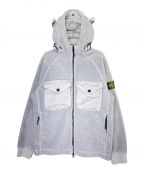 STONE ISLANDストーンアイランド）の古着「コットンパイルボアフードジャケット」｜スカイブルー