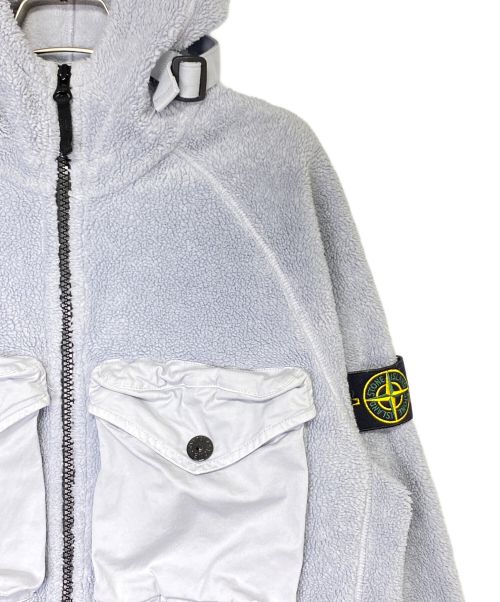 STONE ISLAND（ストーンアイランド）STONE ISLAND (ストーンアイランド) コットンパイルボアフードジャケット スカイブルー サイズ:Mの古着・服飾アイテム