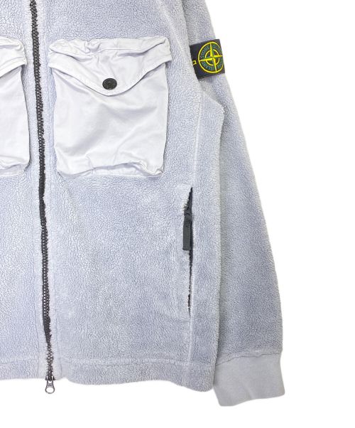 STONE ISLAND（ストーンアイランド）STONE ISLAND (ストーンアイランド) コットンパイルボアフードジャケット スカイブルー サイズ:Mの古着・服飾アイテム