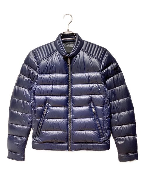 PRADA（プラダ）PRADA (プラダ) Logo Plate Down Jacket（ロゴプレートダウンジャケット） ネイビー サイズ:46の古着・服飾アイテム