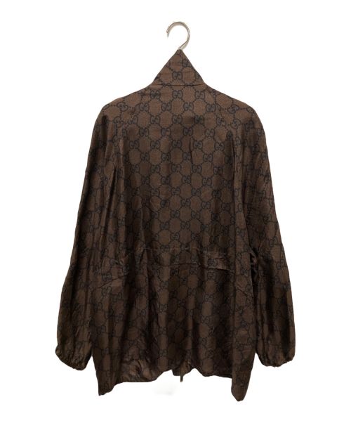 GUCCI（グッチ）GUCCI (グッチ) GGスプリーム ロゴ ジップアップジャケット ブラウン サイズ:Sの古着・服飾アイテム