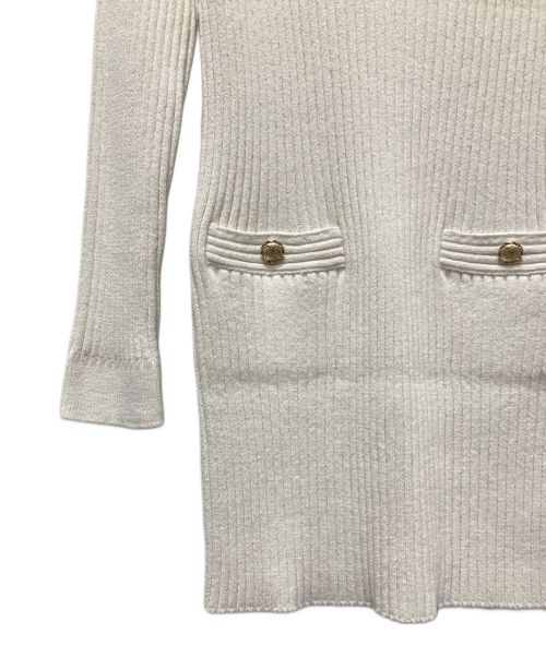 CHANEL（シャネル）CHANEL (シャネル) ココマークリブニットワンピース ホワイト サイズ:36の古着・服飾アイテム
