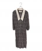 CELINEセリーヌ）の古着「チェーンロゴシャツワンピース」｜ブラック×ホワイト