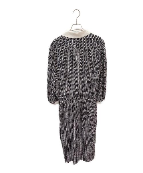 CELINE（セリーヌ）CELINE (セリーヌ) チェーンロゴシャツワンピース ブラック×ホワイト サイズ:38の古着・服飾アイテム