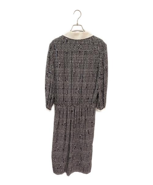CELINE（セリーヌ）CELINE (セリーヌ) チェーンロゴシャツワンピース ブラック×ホワイト サイズ:38の古着・服飾アイテム