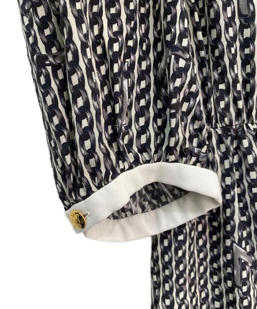 CELINE（セリーヌ）CELINE (セリーヌ) チェーンロゴシャツワンピース ブラック×ホワイト サイズ:38の古着・服飾アイテム