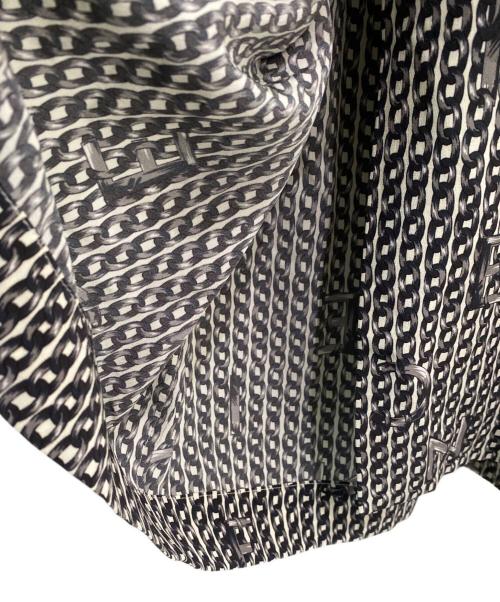 CELINE（セリーヌ）CELINE (セリーヌ) チェーンロゴシャツワンピース ブラック×ホワイト サイズ:38の古着・服飾アイテム