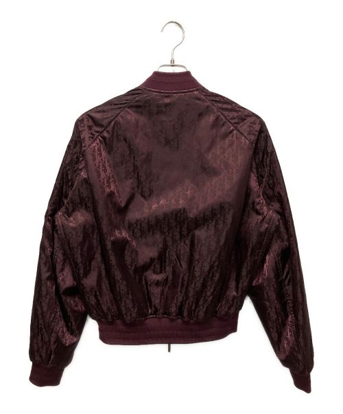 Christian Dior（クリスチャン ディオール）Christian Dior (クリスチャン ディオール) リバーシブル オブリーク ボンバージャケット バーガンディー×ピンク サイズ:46の古着・服飾アイテム