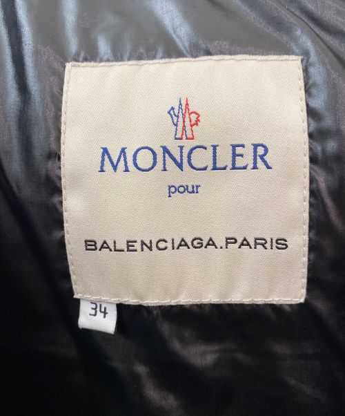 MONCLER（モンクレール）MONCLER (モンクレール) BALENCIAGA (バレンシアガ) フードジップダウンベスト ブラック サイズ:34の古着・服飾アイテム