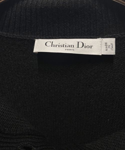 Christian Dior（クリスチャン ディオール）Christian Dior (クリスチャン ディオール) カシミヤニットポロシャツ ネイビー サイズ:36の古着・服飾アイテム