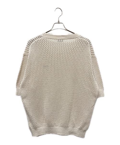 PRADA（プラダ）PRADA (プラダ) ロゴカギ編みニット アイボリー サイズ:52の古着・服飾アイテム