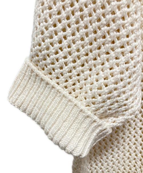 PRADA（プラダ）PRADA (プラダ) ロゴカギ編みニット アイボリー サイズ:52の古着・服飾アイテム