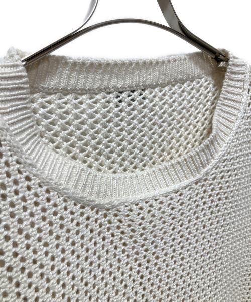 PRADA（プラダ）PRADA (プラダ) ロゴカギ編みニット アイボリー サイズ:52の古着・服飾アイテム