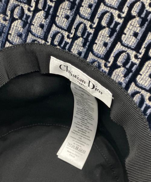 Christian Dior（クリスチャン ディオール）Christian Dior (クリスチャン ディオール) Christian Dior オブリークハット ネイビー サイズ:58の古着・服飾アイテム