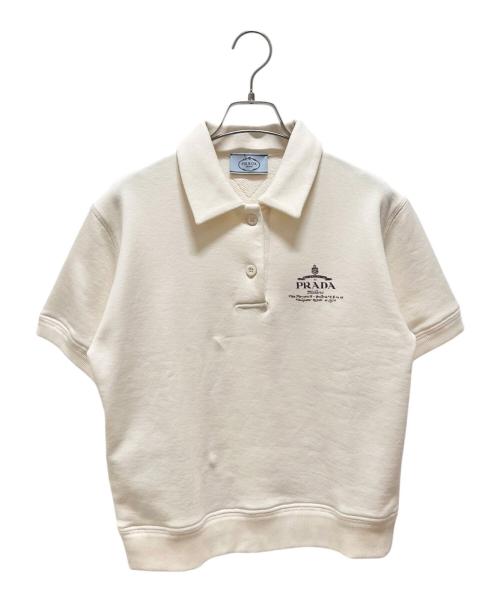 PRADA（プラダ）PRADA (プラダ) スウェットロゴポロシャツ ベージュ サイズ:XSの古着・服飾アイテム