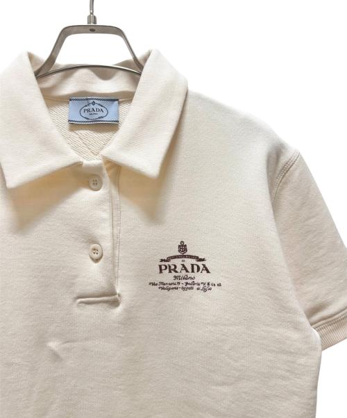 PRADA（プラダ）PRADA (プラダ) スウェットロゴポロシャツ ベージュ サイズ:XSの古着・服飾アイテム