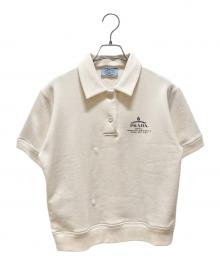 PRADA（プラダ）の古着「スウェットロゴポロシャツ」｜ベージュ