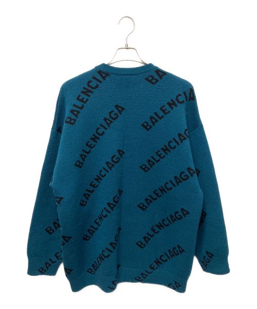 BALENCIAGA（バレンシアガ）BALENCIAGA (バレンシアガ) オールオーバーロゴニット ブルー サイズ:XSの古着・服飾アイテム