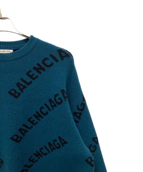 BALENCIAGA（バレンシアガ）BALENCIAGA (バレンシアガ) オールオーバーロゴニット ブルー サイズ:XSの古着・服飾アイテム