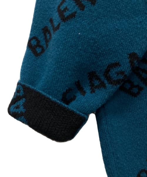 BALENCIAGA（バレンシアガ）BALENCIAGA (バレンシアガ) オールオーバーロゴニット ブルー サイズ:XSの古着・服飾アイテム