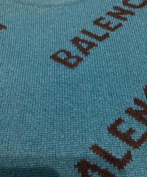 BALENCIAGA（バレンシアガ）BALENCIAGA (バレンシアガ) オールオーバーロゴニット ブルー サイズ:XSの古着・服飾アイテム