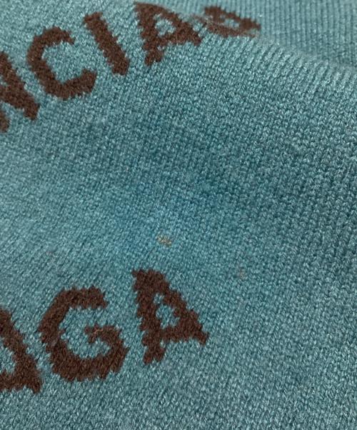 BALENCIAGA（バレンシアガ）BALENCIAGA (バレンシアガ) オールオーバーロゴニット ブルー サイズ:XSの古着・服飾アイテム