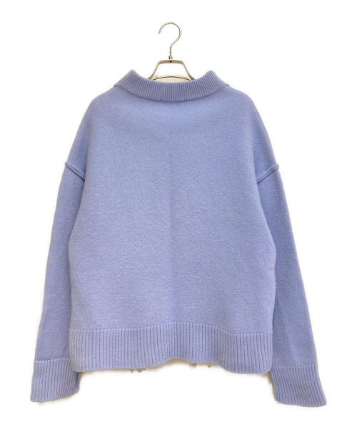 AMIPARIS（アミパリス）AMIPARIS (アミパリス) Vネック ハートロゴ ウールカーディガン スカイブルー サイズ:XLの古着・服飾アイテム