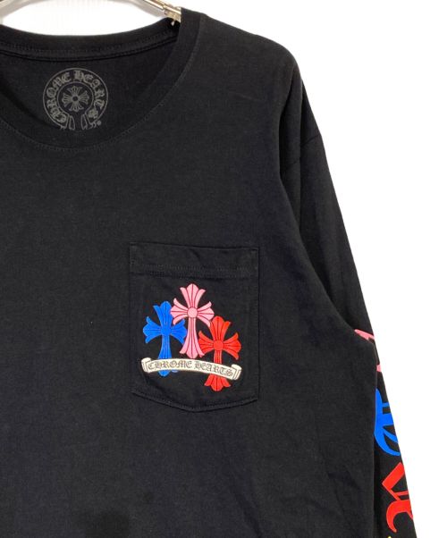 CHROME HEARTS（クロムハーツ）CHROME HEARTS (クロムハーツ) マルチセメタリークロスロングTシャツ ブラック サイズ:Lの古着・服飾アイテム