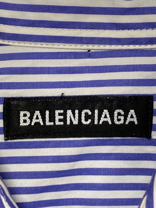BALENCIAGA（バレンシアガ）BALENCIAGA (バレンシアガ) ストライプシャツ ブルー×ホワイト サイズ:36の古着・服飾アイテム