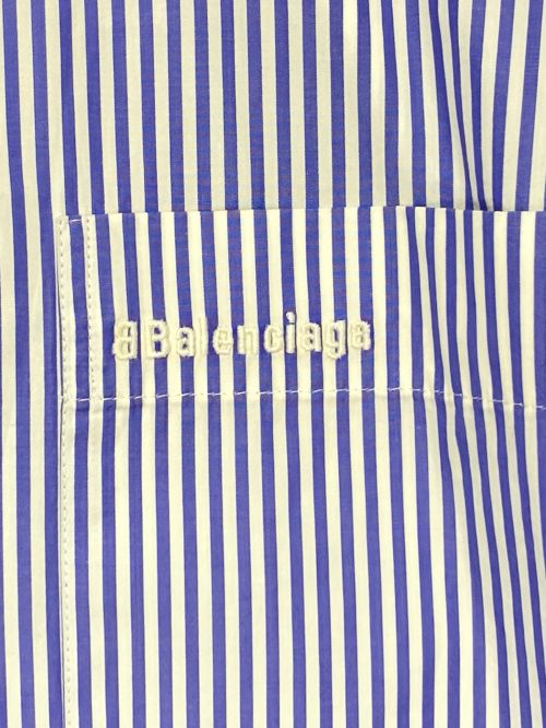 BALENCIAGA（バレンシアガ）BALENCIAGA (バレンシアガ) ストライプシャツ ブルー×ホワイト サイズ:36の古着・服飾アイテム