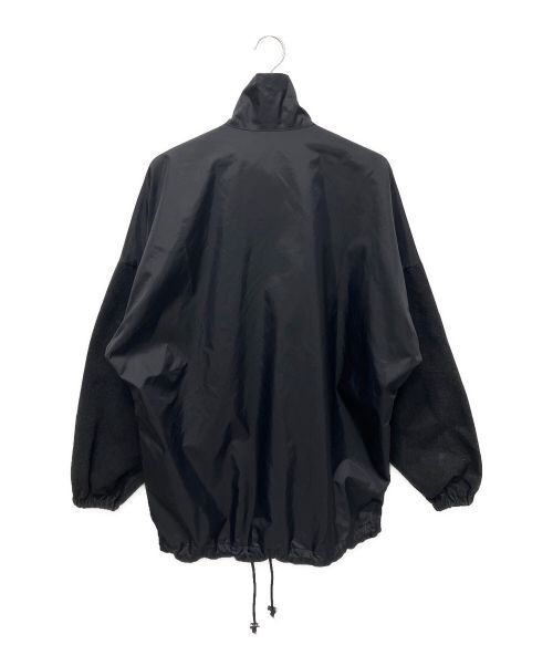 BALENCIAGA（バレンシアガ）BALENCIAGA (バレンシアガ) Oversized Printed Denim And Shell Jacket/デニム切替ロゴジャケット ブラック サイズ:34の古着・服飾アイテム