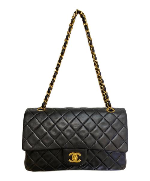 CHANEL（シャネル）CHANEL (シャネル) マトラッセ25 Wフラップチェーンショルダーバッグ ブラック サイズ:25の古着・服飾アイテム