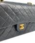 中古・古着 CHANEL (シャネル) マトラッセ 25 Wフラップ チェーンショルダーバッグ ブラック サイズ:25：720000円