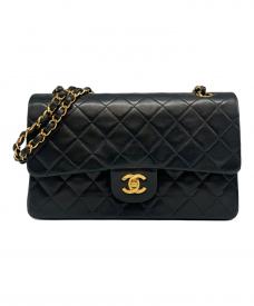 CHANELシャネル）の古着「マトラッセ 25 Wフラップ チェーンショルダーバッグ」｜ブラック