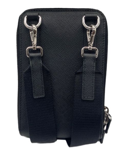 PRADA（プラダ）PRADA (プラダ) サファリアーノレザーミニショルダーバッグ ブラックの古着・服飾アイテム