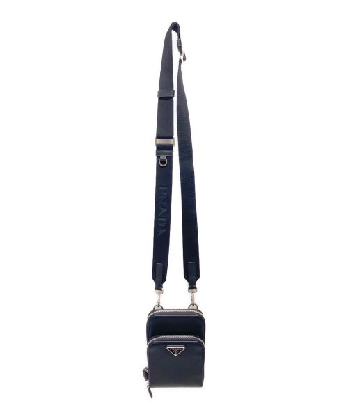PRADA（プラダ）PRADA (プラダ) サファリアーノレザーミニショルダーバッグ ブラックの古着・服飾アイテム