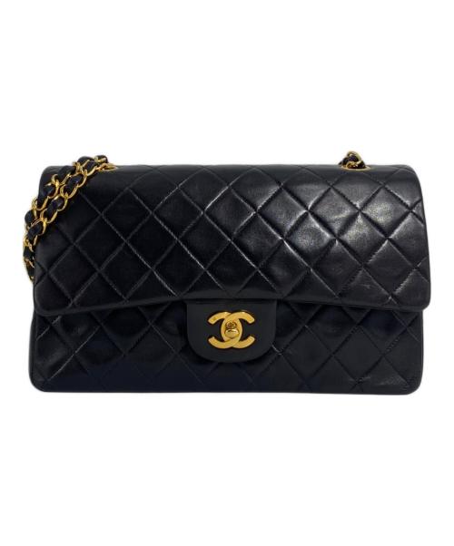 CHANEL（シャネル）CHANEL (シャネル) マトラッセ 25 Wフラップチェーンショルダーバッグ ブラックの古着・服飾アイテム
