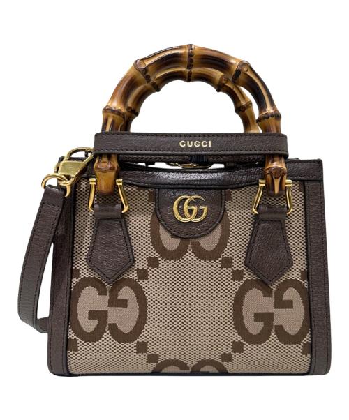 GUCCI（グッチ）GUCCI (グッチ) GGジャンボ ダイアナミニトートバッグ ベージュ サイズ:Mini/ミニの古着・服飾アイテム
