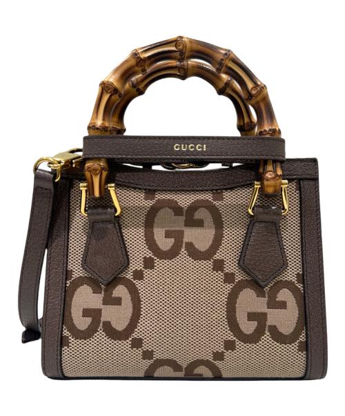 GUCCI（グッチ）GUCCI (グッチ) GGジャンボ ダイアナミニトートバッグ ベージュ サイズ:Mini/ミニの古着・服飾アイテム
