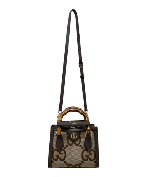 GUCCI（グッチ）GUCCI (グッチ) GGジャンボ ダイアナミニトートバッグ ベージュ サイズ:Mini/ミニの古着・服飾アイテム